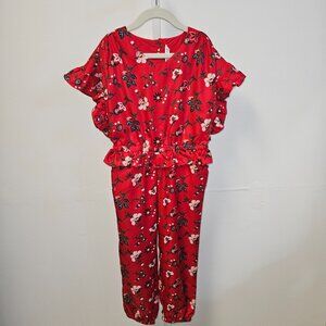 EUC 🌹 Janie and Jack Floral Ruffle Jumpsuit